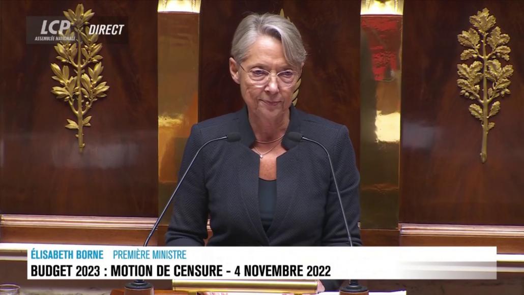 Élisabeth Borne à l'Assemblée, vendredi 4 novembre 2022