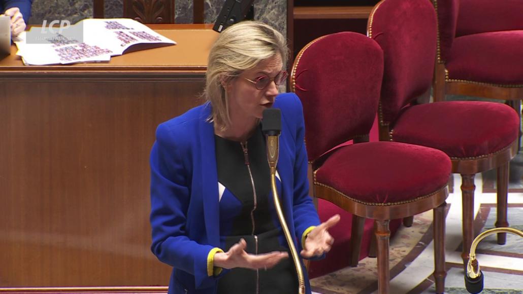 Agnès Pannier-Runacher dans l'hémicycle de l'Assemblée nationale, lundi 13 mars 2023