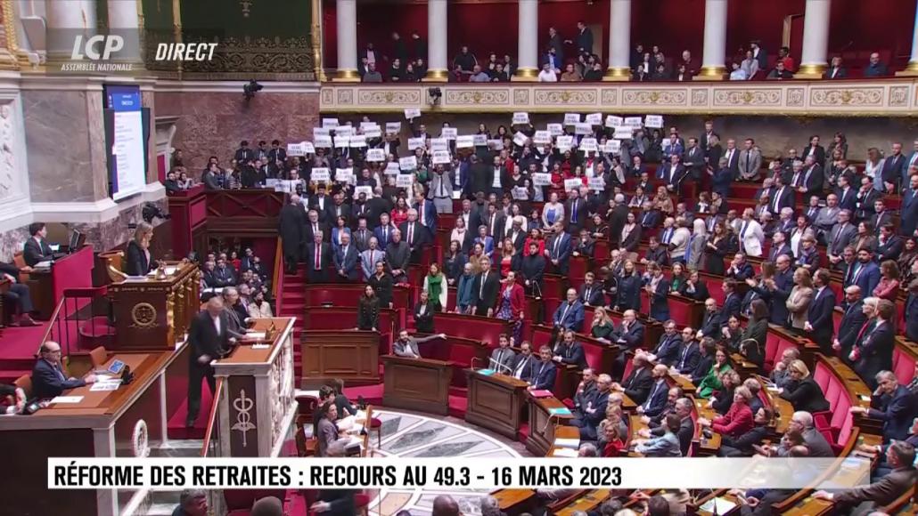 Assemblée nationale, le 16 mars 2023.