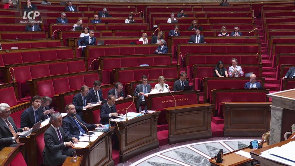 L'hémicycle de l'Assemblée nationale, le mercredi 31 mai 2023.