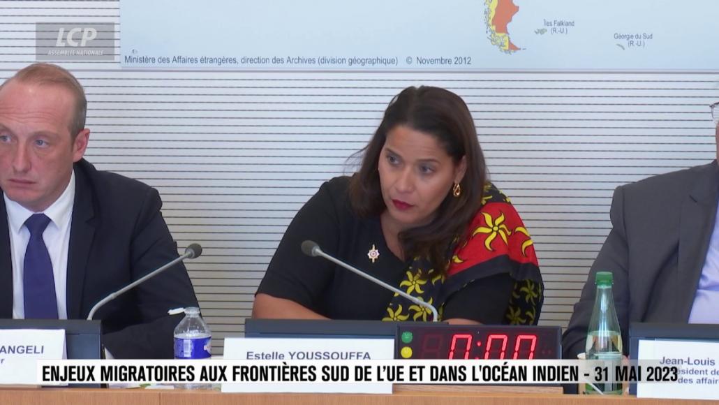 Laurent Marcangeli (Horizons) et Estelle Youssouffa (Liot) à l'Assemblée nationale, mercredi 31 mai 2023