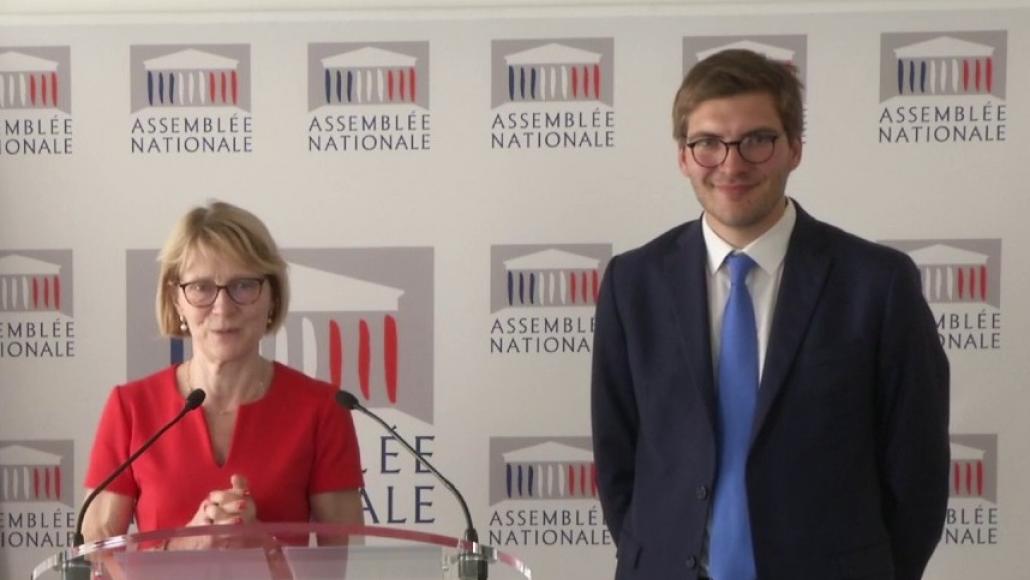 Véronique Louwagie et Robin Reda à l'Assemblée nationale, le 14 juin 2023