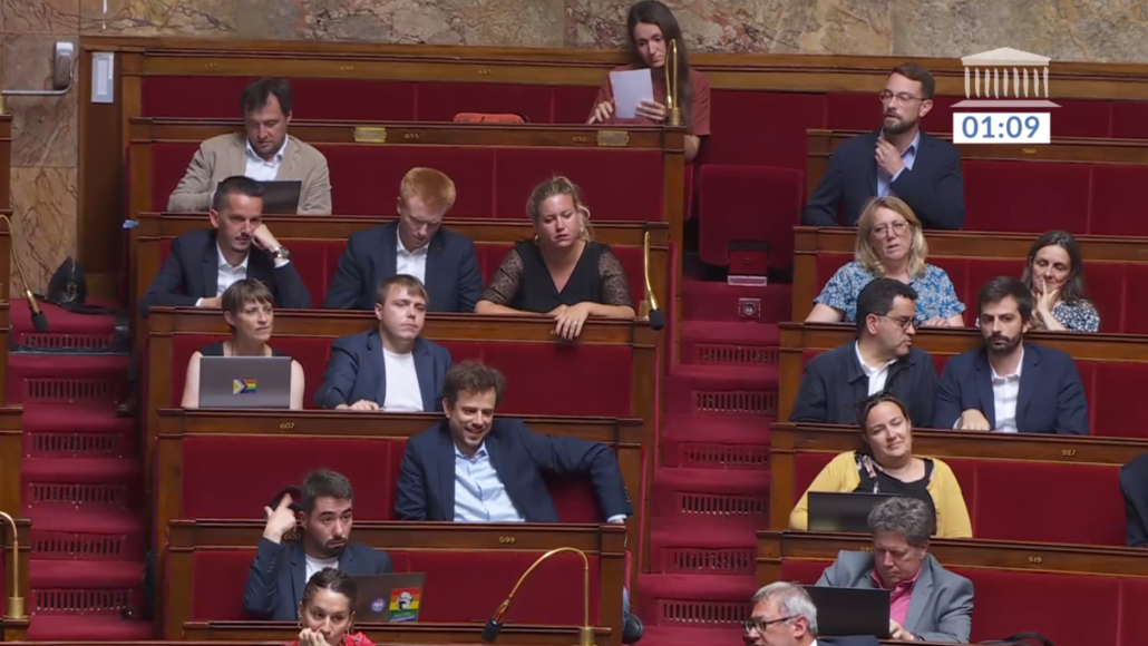 Des députés dans l'hémicycle de l'Assemblée nationale, le 11 juillet 2023. Assemblée nationale