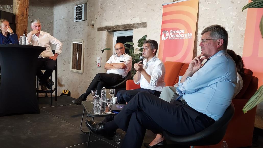 Gérald Darmanin, invité des journées parlementaires du groupe Démocrate. Le 11 septembre 2023. LCP