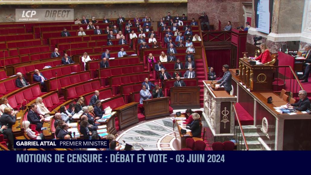 L'Hémicycle de l'Assemblée nationale, le 3 juin 2024.