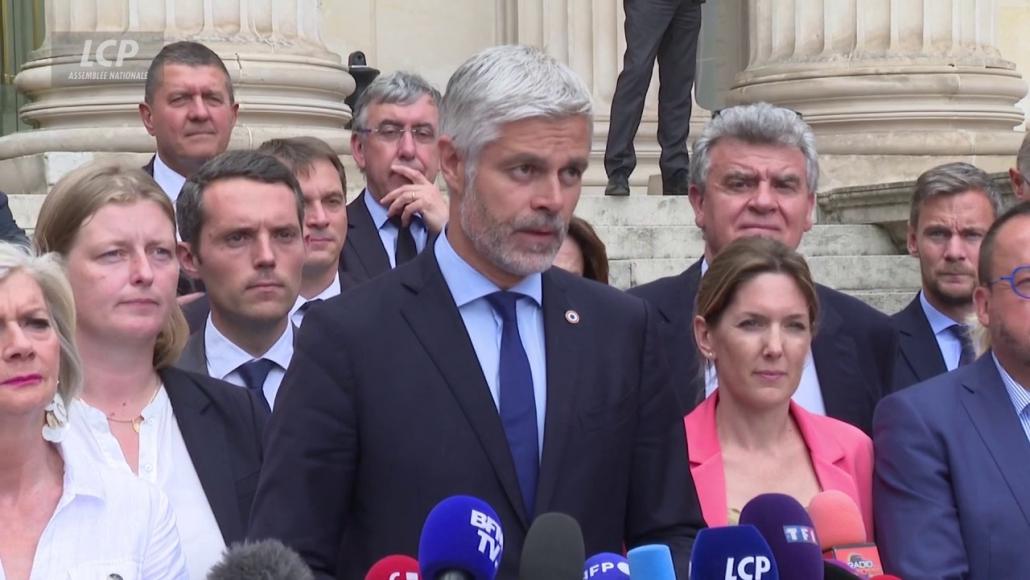 Laurent Wauquiez à l'Assemblée nationale, le 10 juillet 2024