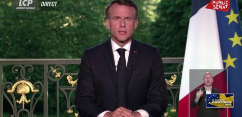 Emmanuel Macron annonce la dissolution de l'Assemblée nationale. 