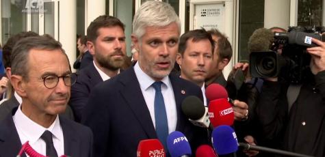 Laurent Wauquiez lors des journées parlementaires de son parti à Aix-les-Bains