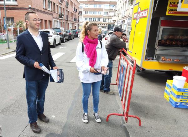 Yohann Duval en plein tractage à Dunkerque